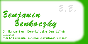 benjamin benkoczky business card